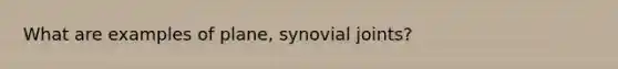 What are examples of plane, synovial joints?