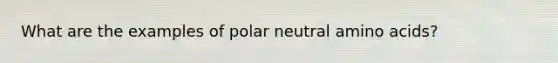 What are the examples of polar neutral amino acids?