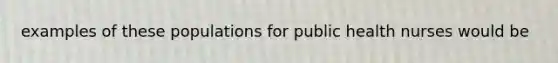 examples of these populations for public health nurses would be