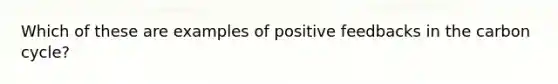 Which of these are examples of positive feedbacks in the carbon cycle?