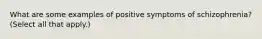 What are some examples of positive symptoms of schizophrenia? (Select all that apply.)