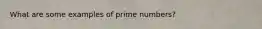 What are some examples of prime numbers?