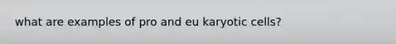 what are examples of pro and eu karyotic cells?