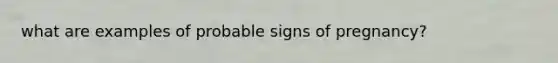 what are examples of probable signs of pregnancy?