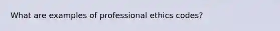 What are examples of professional ethics codes?