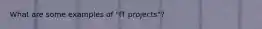 What are some examples of "IT projects"?