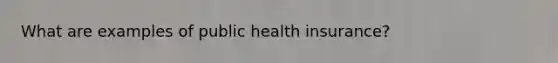 What are examples of public health insurance?