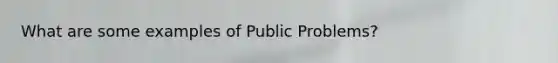 What are some examples of Public Problems?