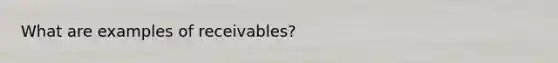 What are examples of receivables?