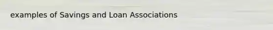 examples of Savings and Loan Associations