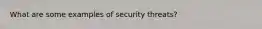What are some examples of security threats?