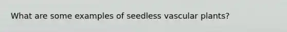 What are some examples of seedless <a href='https://www.questionai.com/knowledge/kbaUXKuBoK-vascular-plants' class='anchor-knowledge'>vascular plants</a>?