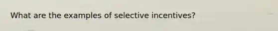 What are the examples of selective incentives?