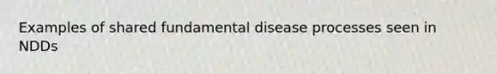 Examples of shared fundamental disease processes seen in NDDs