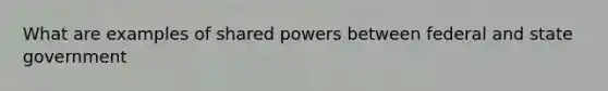 What are examples of shared powers between federal and state government