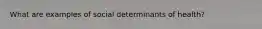 What are examples of social determinants of health?