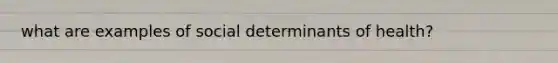 what are examples of social determinants of health?