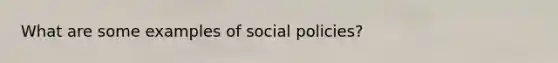 What are some examples of social policies?