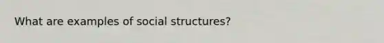 What are examples of social structures?