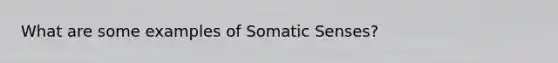 What are some examples of Somatic Senses?