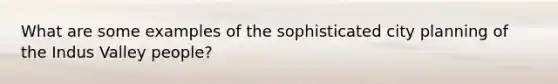 What are some examples of the sophisticated city planning of the Indus Valley people?