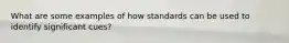 What are some examples of how standards can be used to identify significant cues?