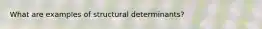 What are examples of structural determinants?