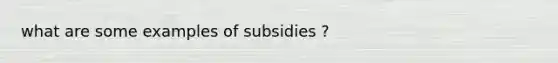 what are some examples of subsidies ?