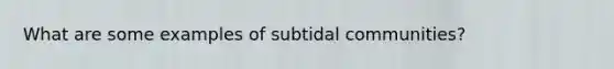 What are some examples of subtidal communities?