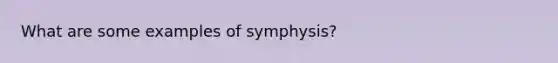 What are some examples of symphysis?