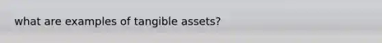 what are examples of tangible assets?