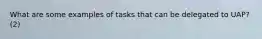 What are some examples of tasks that can be delegated to UAP? (2)