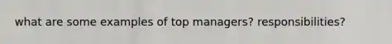 what are some examples of top managers? responsibilities?