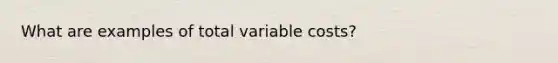 What are examples of total variable costs?