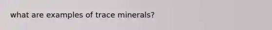 what are examples of trace minerals?