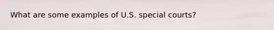 What are some examples of U.S. special courts?