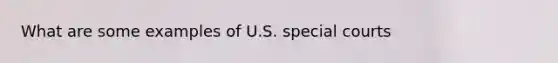 What are some examples of U.S. special courts