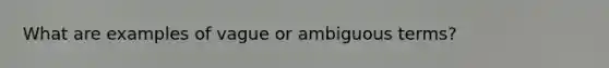 What are examples of vague or ambiguous terms?