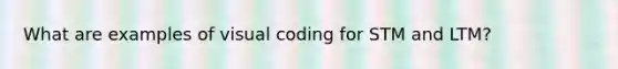 What are examples of visual coding for STM and LTM?