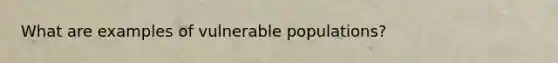 What are examples of vulnerable populations?