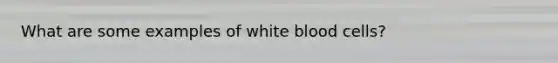 What are some examples of white blood cells?