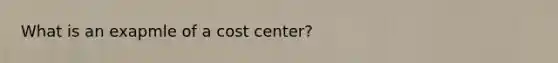 What is an exapmle of a cost center?