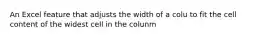 An Excel feature that adjusts the width of a colu to fit the cell content of the widest cell in the colunm