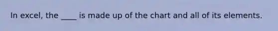 In excel, the ____ is made up of the chart and all of its elements.