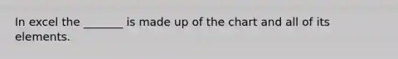 In excel the _______ is made up of the chart and all of its elements.