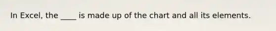 In Excel, the ____ is made up of the chart and all its elements.