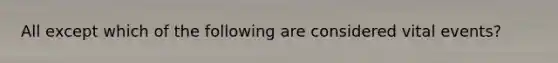 All except which of the following are considered vital events?