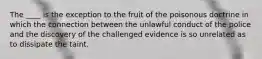 The ____ is the exception to the fruit of the poisonous doctrine in which the connection between the unlawful conduct of the police and the discovery of the challenged evidence is so unrelated as to dissipate the taint.