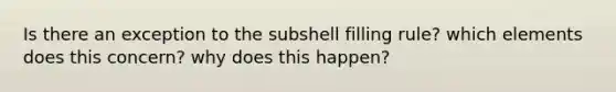 Is there an exception to the subshell filling rule? which elements does this concern? why does this happen?