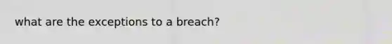 what are the exceptions to a breach?